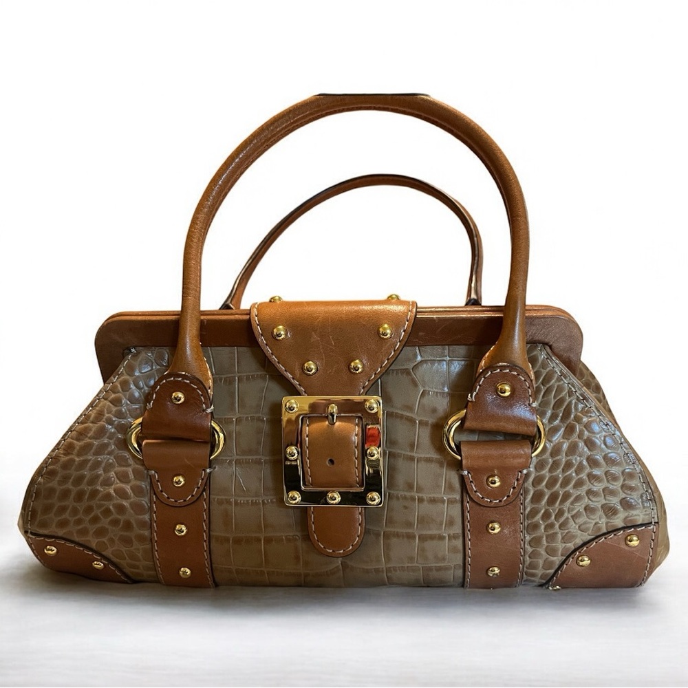 Michael Kors Diablo Vintage Crocodile-Embossed Handbag